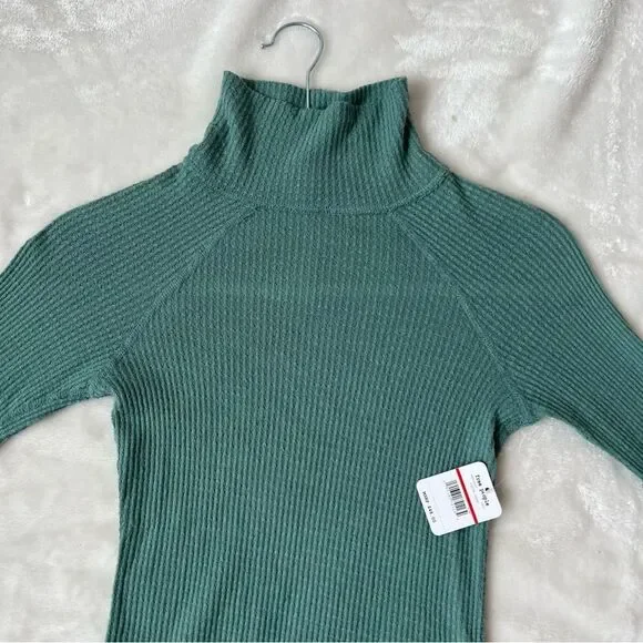 Free People Intimately All You Want Bodysuit waffleknit bodysuit green new xs - Picture 5 of 11